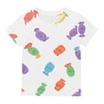 thumbnail image 7 of LNWUY Boys Girls Fashion Printed Casual Tops Middle Kids Short Sleeve Loose Comfort Breathable Round Neck Tops White 7 Years, 7 of 7