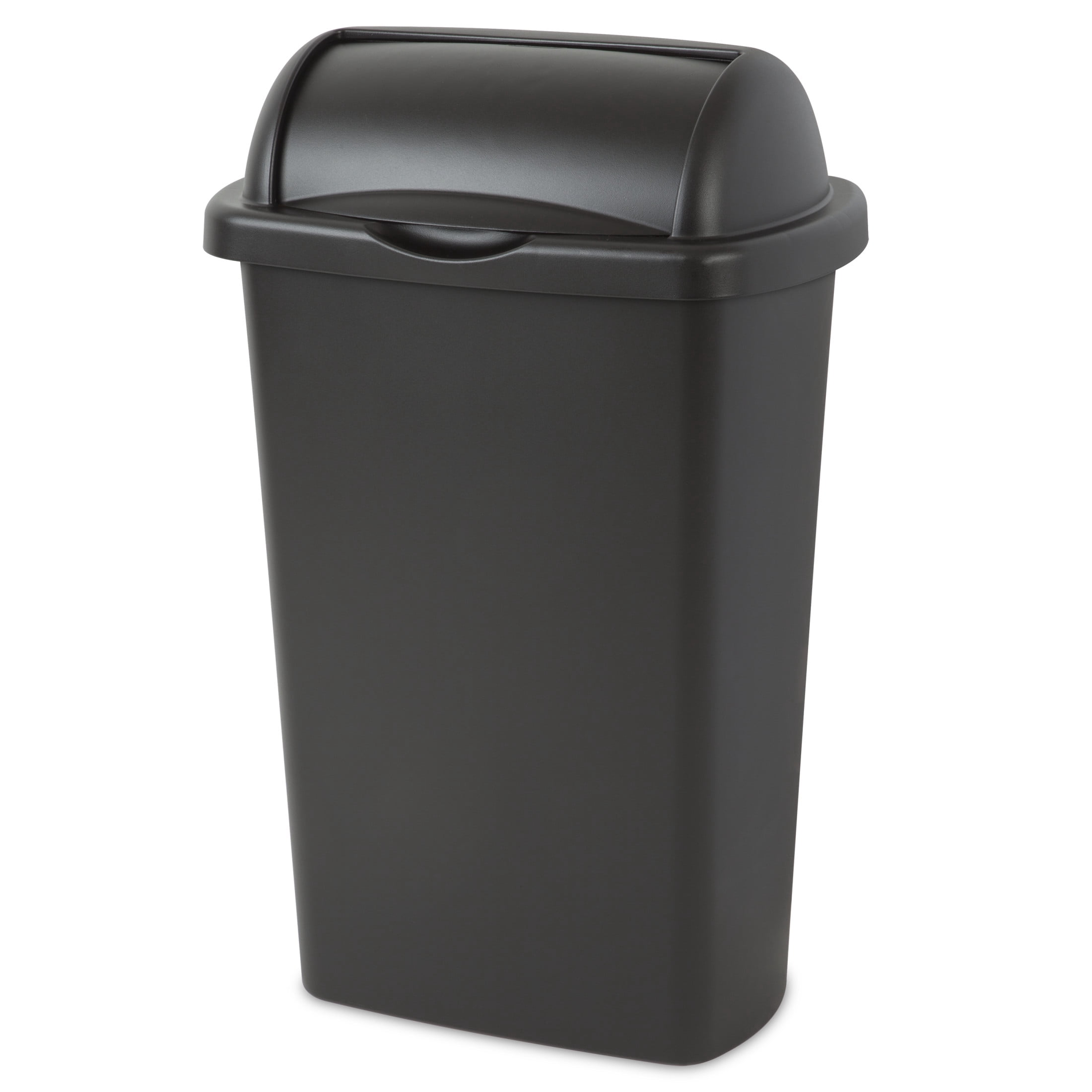 Sterilite Kitchen Trash Can, 13 Gallon Plastic Garbage Bin with Roll Top Lid with Trash Bag