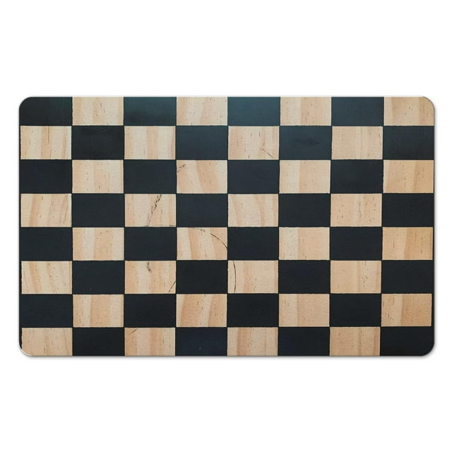 Long Bathroom Mat | 20x32in | Non-Slip, Absorbent Checkered Rug Runner | Machine Washable Large Bath Mat for Bathroom Bathtub Hallway