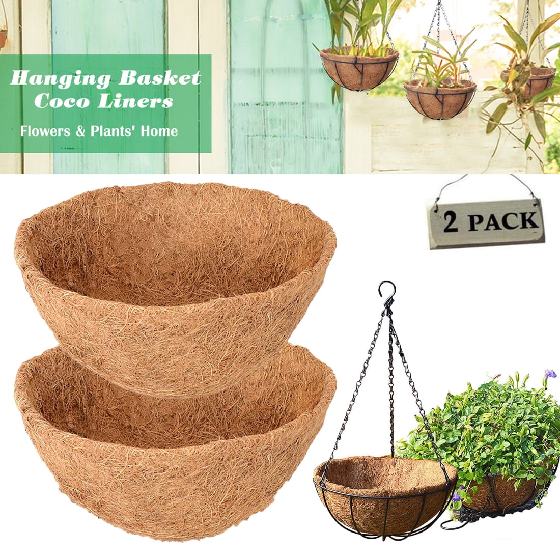 Wall Basket Liner 60cm Trough Naturally Strong Coco Lining Hydrate Plants Water 