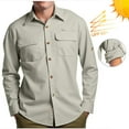 thumbnail image 6 of qucoqpe UPF 50 Sun Protection Shirt for Men Casual Long Sleeve Button Down Work Blouse Top Bassic Lapel Shirts with Two Pockets, 6 of 6