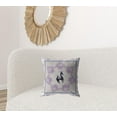 thumbnail image 3 of 18â€ Gray Purple Horse Zippered Suede Throw Pillow, 3 of 3