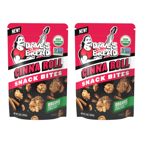 Dave's Killer Bread Super Cinna Roll Crunchy Snack Bites, 7.2 oz (Pack of 2)