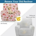 thumbnail image 4 of Xixirimido Capybara Strawberry Hearts Pink Pattern Recliner Chair Cover, 4-Pieces Stretch Recliner Covers for Recliner Chair Soft Reclining Chair Slipcover Furniture Protector for Pets Kids, 4 of 8