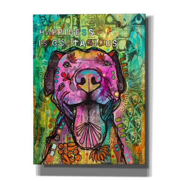 Epic Graffiti 'Happiness is Contagious' by Dean Russo, Canvas Wall Art, 12"x16"