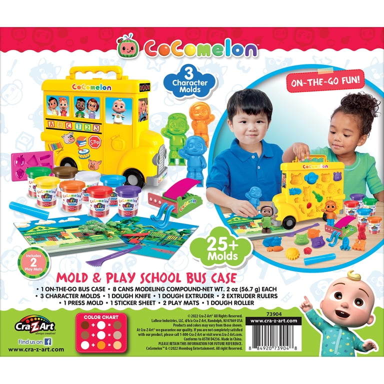 CoComelon Mold & Play School Bus Softee Dough Kit, 25+ Molds, Kids