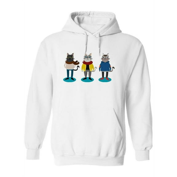 Cool Hipster Cats Hoodie Women -Image by Shutterstock, Female 4X-Large