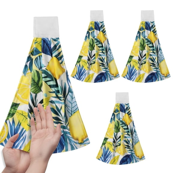 4PCS Hanging Kitchen Towels Absorbent Easy to Clean Towels with Hanging Loop Versatile Soft Fast Drying Hanging Tie for Your Home Use