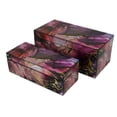 thumbnail image 3 of Dory Decorative Box Set of 2, Pink Gold Faux Agate Stone Accent Glass, 3 of 7