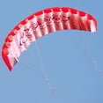thumbnail image 3 of Lutabuo Dual Line Stunt Parafoil Parachute Rainbow Sports Beach Kite (Red), 3 of 4
