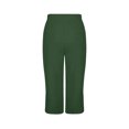 thumbnail image 3 of Tsesme Women’s Linen Capris Wide Leg Elastic Waist Drawstring Casual Pants Summer Lightweight Split Hem Capris Pants with Pockets ,Green-a,S, 3 of 8