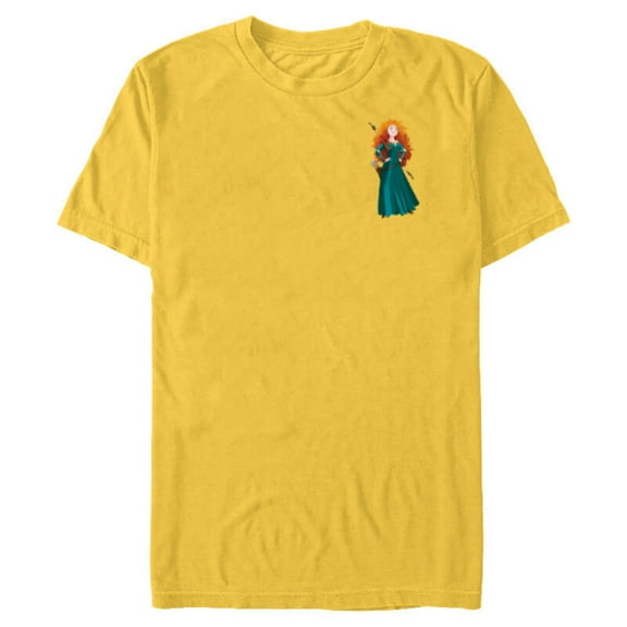 Disney Princess Merida Small Pose - Short Sleeve Blended T-Shirt for Adults - Customized-Yellow