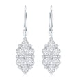 thumbnail image 2 of Rosec Jewels - Lab Grown Diamond Cluster Drop Earrings Lever Back - EF-VS Quality Diamond Earrings for Anniversary, 14K White Gold, 2 of 6