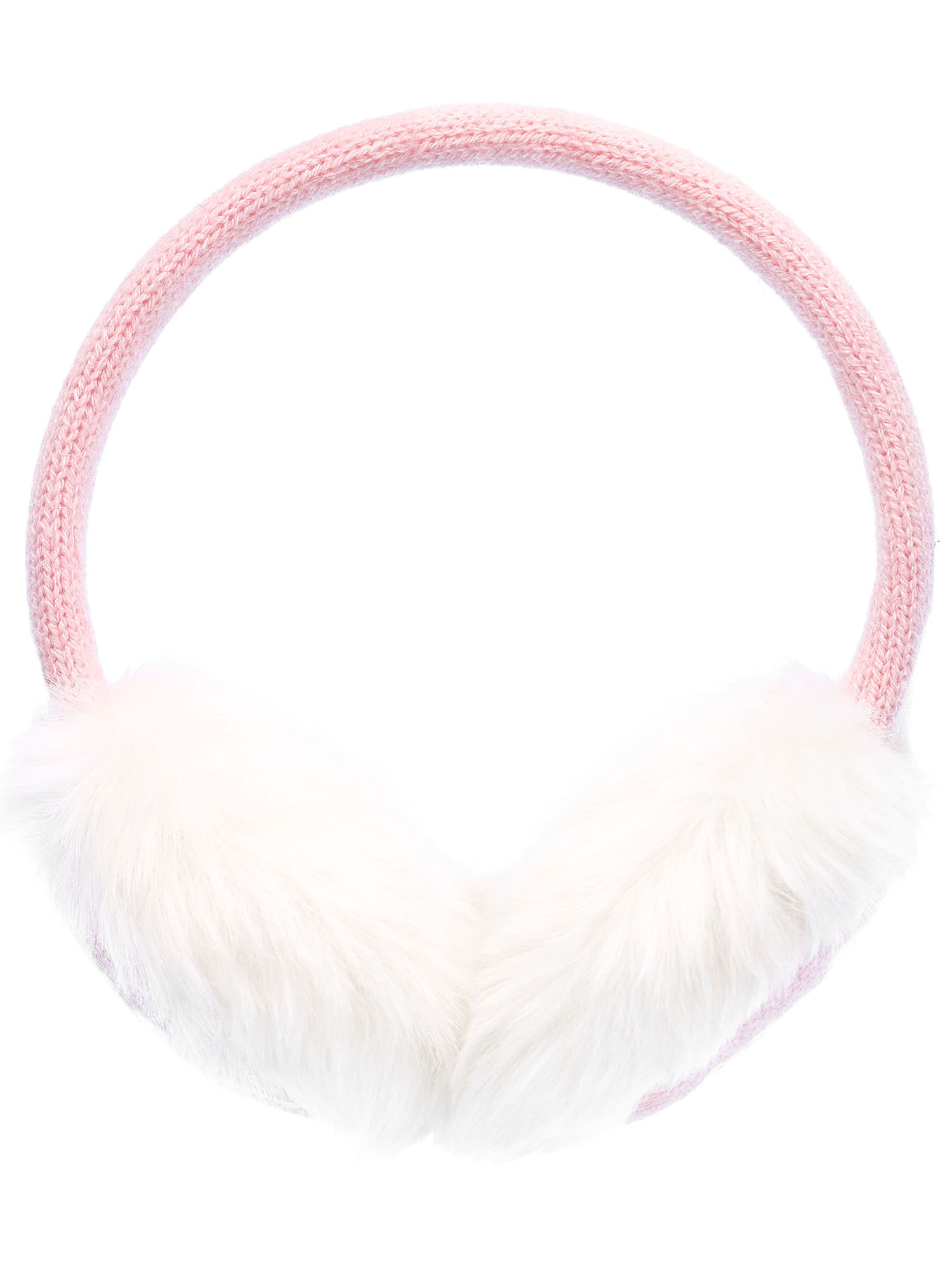 Girls Ear Warmers with Seasonal Deer Pattern, Knitted, Pink Deer