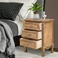 thumbnail image 4 of Gymax 2PCS 3 Tiroirs Table de Chevet Rangement Table de Chevet Côté Bois, 4 of 10