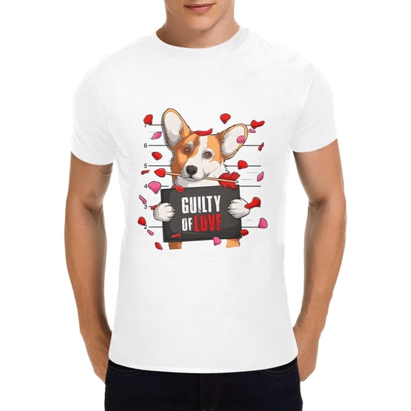 Unisex T-Shirt – Heavy Cotton Shirt – Valentine Guilty Corgi - S