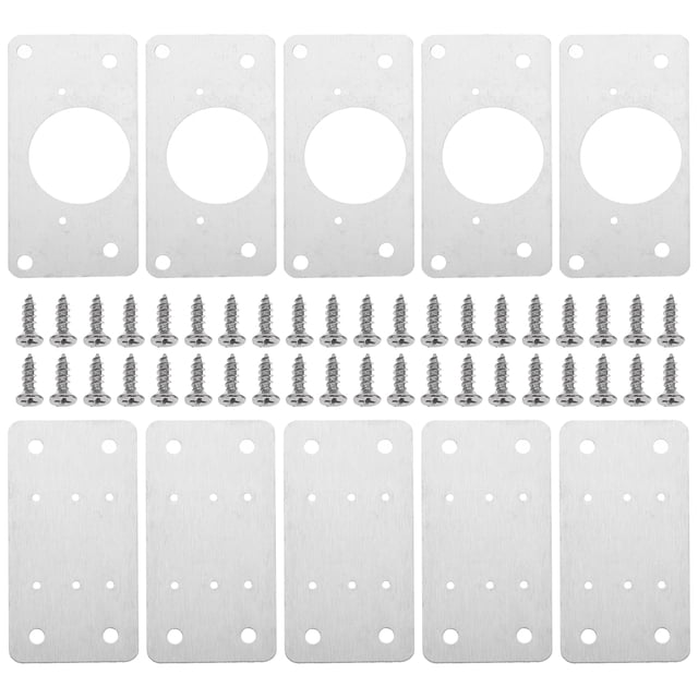 FRCOLOR Plaque de Charnière 20 Pcs en Acier Inoxydable pour Réparation de Charnière d'Armoire, 3.54"X1.81"X0.04 Pouces