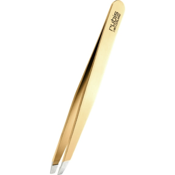 Rubis Slanted Tip Tweezer, Gold