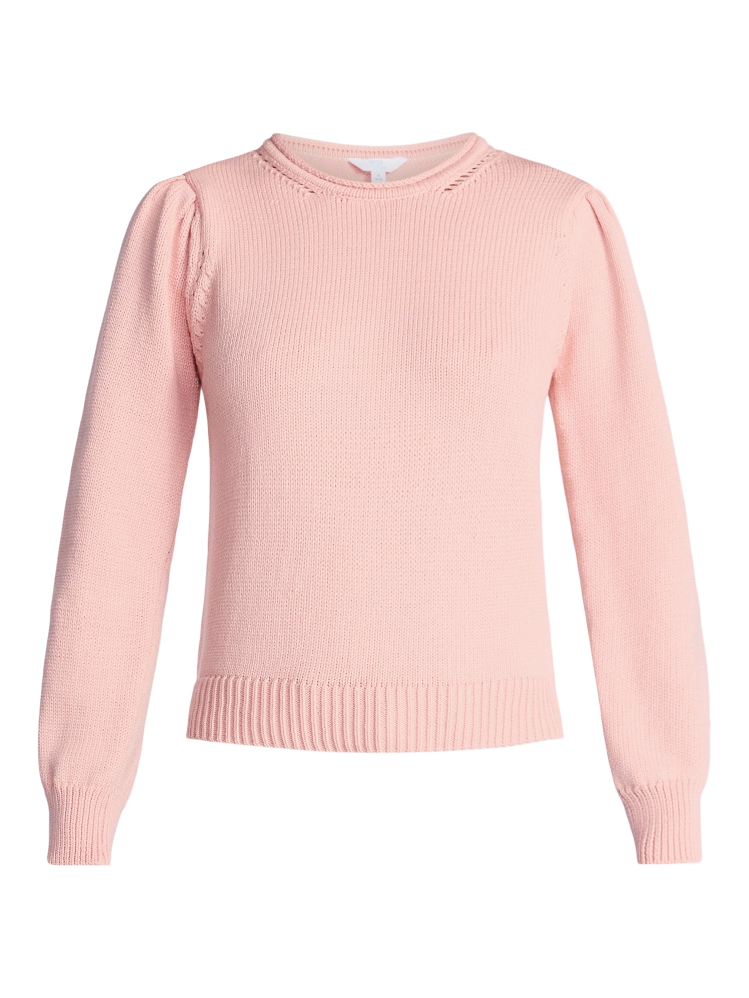 Time and Tru Women's Crewneck Sweater with Long Sleeves, Sizes XS-XXXL