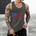 thumbnail image 2 of Mens Tank Top Independence Day Breathable Large Size Casual Loose Partial Print Muscle Shirts Sizes XL, 2 of 4