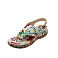 thumbnail image 2 of Willtoo Orthopedic Shoes Womens Vintage Graphic Print Flip Flops Ankle Slip-on Comofortable Plantar Fasciites l with Arch Support Casual Walking Shoes Summer Wedge Sliders White US-10（EU-43）, 2 of 4
