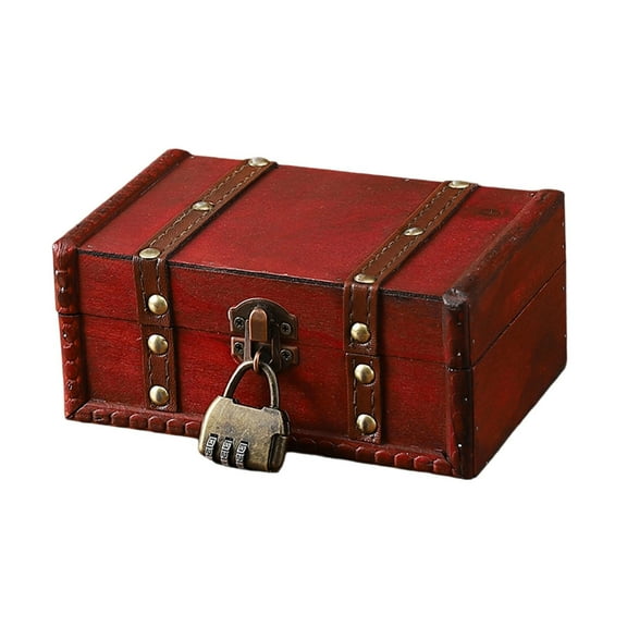 Locking Wooden Storage Box Vintage Homes Decors Secure Container For Valuables Multifunctional Organizing Case