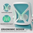 thumbnail image 5 of COOLHUT Office Chair, 300LBS Ergonomic Desk Chair with Adjustable Lumbar Support, Mesh Computer Chair, Executive Chairs for Home Office Comfortable Lumbar Support 8-Year Warranty, Blue, 5 of 12