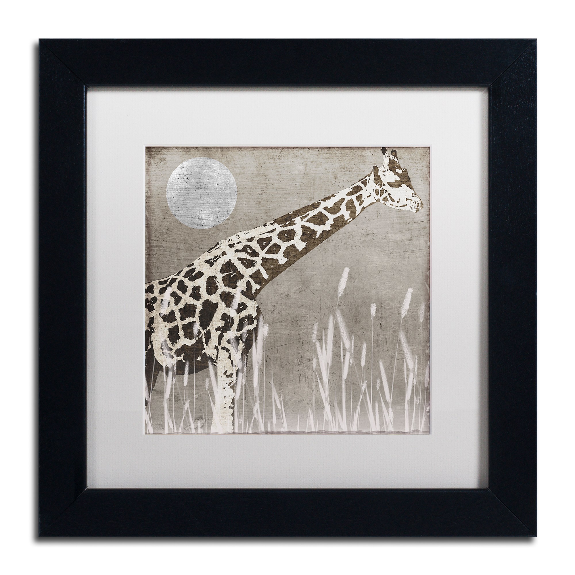 Trademark Fine Art Animals Matted Framed Art ' Moon Giraffe ' by Color Bakery