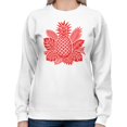 thumbnail image 2 of Smartprints Red Tropical Pineapple Women's Hoodie White, Cotton, S, 2 of 4