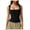 Black, variant on Razzly Women Square Neck Sleeveless Tight Tank Top Double Layer Stretch Comfort Fit Camisole Casual Summer Wear(White,S)