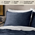 thumbnail image 2 of Mainstays Soft Velvet Stripe Quilted Pillow Sham, Dark Blue, King, 2 Pack, All Ages, 2 of 8