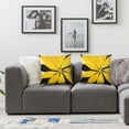 thumbnail image 2 of nygtbtfer Decorative Throw Pillow Cover Indoor Outdoor Water Resistant Canvas Vivid Yellow Grey Black Blooming Flower Set of 2 White, 2 of 7
