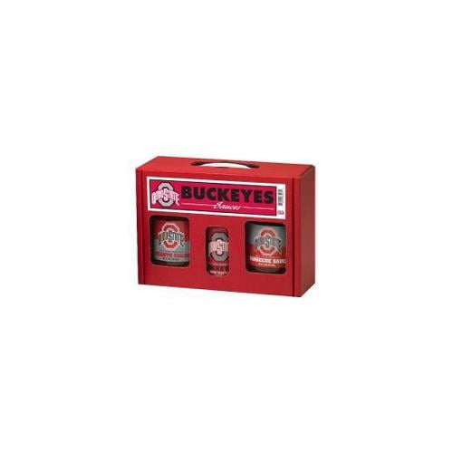 Ohio State Buckeyes NCAA Tailgate Kit (5oz Hot Sauce, 16oz BBQ Sauce, 16oz Picante Salsa)