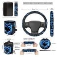 thumbnail image 5 of Uorisanigo Car Seat Covers Full Set 15pcs Blue Dolphin Heart with Steering Wheel Cover Seatbelt Shoulder Pad Hanging Car Trash Bag Air Vent Storage Box Coasters Rearview Cover KeyChain Accessories, 5 of 7