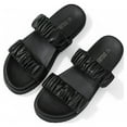 thumbnail image 3 of Dream Pairs Women's Summer Slide Sandals Slip on Open Toe Cute Two Straps Flat Sandals SDSS2211W BLACK Size 6, 3 of 6