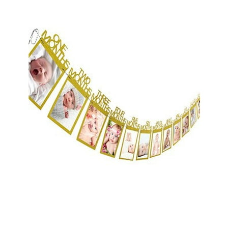 Birthday Gift Photo - Kids Birthday Gift 1-12 Month Photo Banner Monthly Photo Wall Home Decor