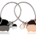 thumbnail image 2 of 1 par de llaveros para parejas, llavero magnético de aleación desmontable para parejas, (negro y oro rosa), 2 of 5