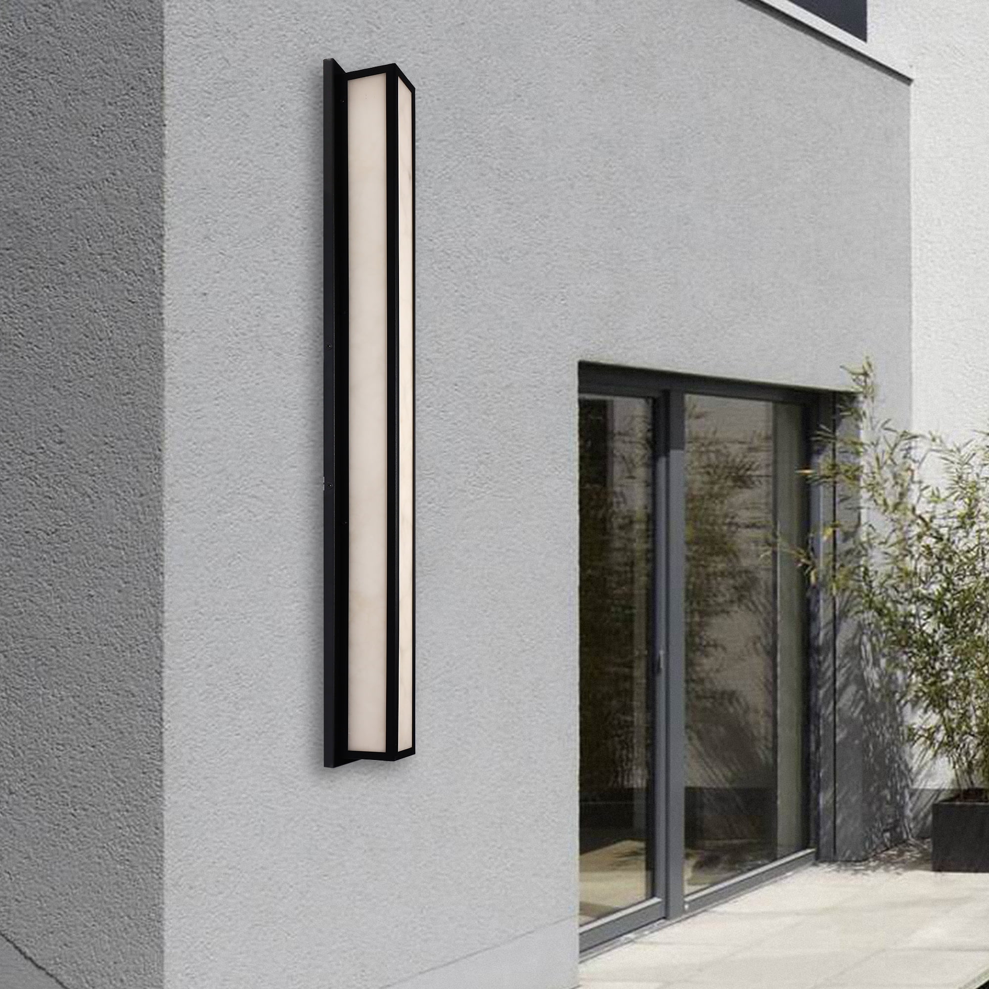 41 in. 30W Outdoor Linear Rectangle Integrated LED Wall Light with Resin Shade,3000K Warm Light Waterproof IP65 for Patio,Garage,House