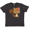 thumbnail image 3 of Inktastic Cute Squirrel, Squirrel With Flowers, Fluffy Tail Youth T-Shirt, 3 of 5