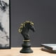 thumbnail image 5 of Escultura de piezas de ajedrez de arte moderno, adorno decorativo, estatua de oficina. Caballero negro, 5 of 8