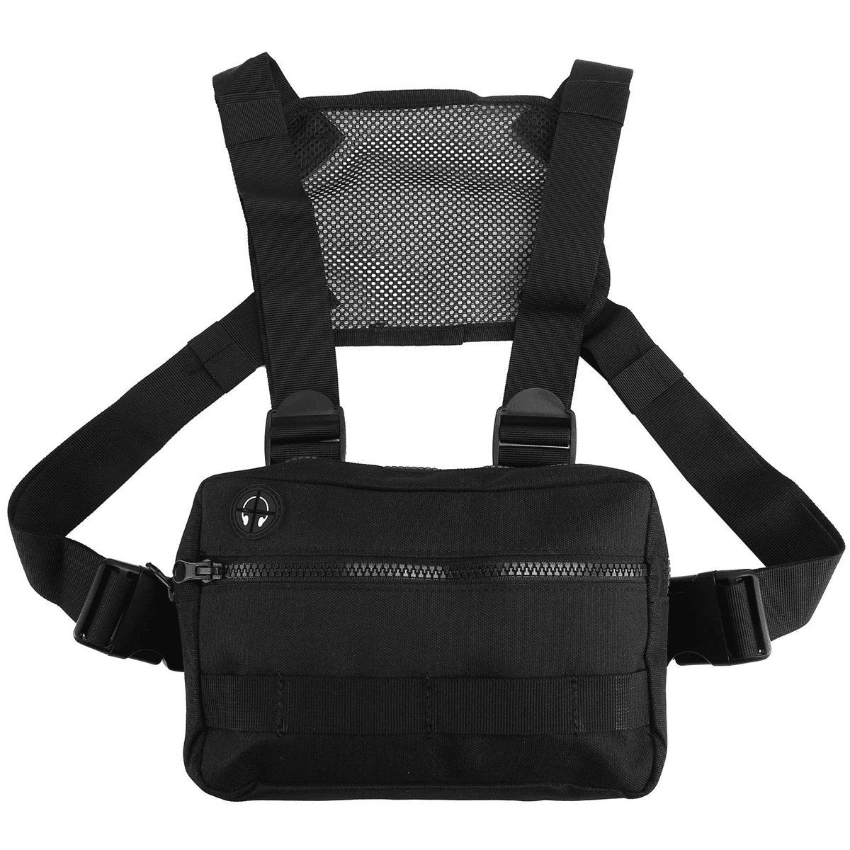 Sac de poitrine pour homme | Gilet imperméable Oxford – Sac de course léger | pour homme | Pour moto, sports en plein air, entraînement téléphonique, Blanc sur noir, Unisexe Sac de poitrine pour homme | Gilet imperméable Oxford – Sac de course léger | pour homme | Pour moto, sports en plein air, entraînement téléphonique, Blanc sur noir, Unisexe
