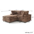thumbnail image 5 of bokifol 78.74" L Cloud Sectional L-Shaped Sofa with Ottoman,Sectional Sofa Cloud Couch for Living Rooms,Brown, 5 of 9