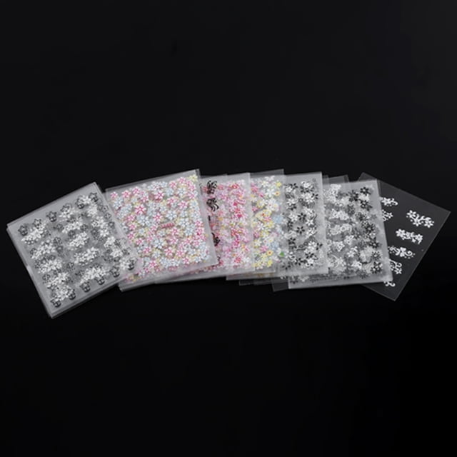50 hojas de pegatinas 3D para decoración de uñas con estilo multicolor y diseño de flores