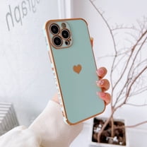 Dteck Plating Phone Case Compatible with iPhone 11 Pro,Soft TPU Heart Pattern Ultra Slim Shockproof Bling Case for iPhone 11 Pro 6.1 inch,Mint