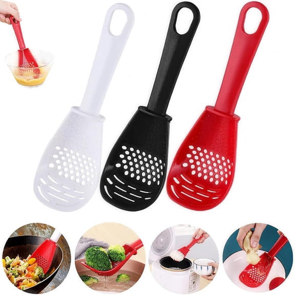 Multifunctional Kitchen Cooking Spoon, 2026 New Heat Resistant Kitchen Utensils Slotted Spatula Spoon, Small Silicone Spoon Tool for Cooking, Draining, Mashing, Grating, Separating (Mix)