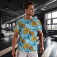 thumbnail image 3 of Wukai Sunflowers Print Men's Short-Sleeved Mesh T-Shirt,Quick-Dry Short Sleeve Workout T-Shirt-3X-Large, 3 of 8