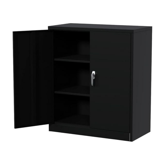 EDTara Armoire de Rangement en Métal, Armoire en Acier Robuste avec Portes Verrouillables, Tablettes Ajustables, Résistante à la Rouille, Armoire de Garage Compacte pour Bureau, Atelier Ou Maison, 35 Pouces