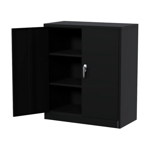 EDTara Metal Storage Cabinet, Heavy Duty Steel Cabinet with Lockable Doors, Adjustable Shelves, Rust Resistant, Compact Garage Cabinet for Office, Workshop or Home, 35"
