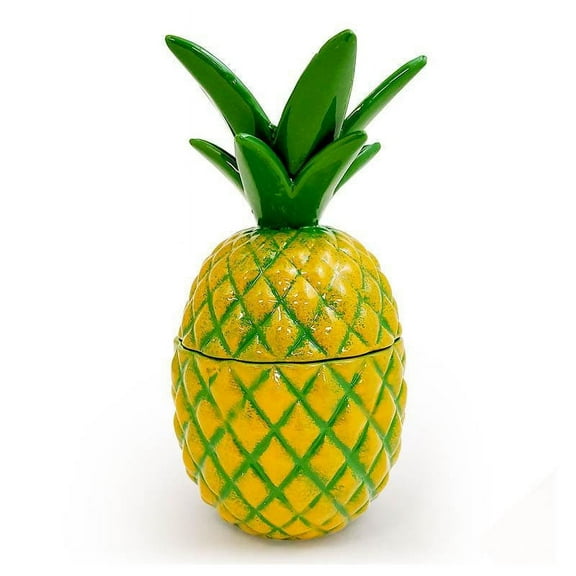 Hand Painted Ceramic Pineapple Tiki Drinkware - 14 Ounce
