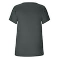 thumbnail image 3 of Dark Gray XL WIZUTIZ Short Sleeve Shirts for Women up to 50% Off Casual Plain Retro Fluffy Tops Solid Oversize Short Sleeve Tshirts Plus Crew Neck Shirts Tunics Trendy Tee Athletic Ladies Tshirt T-sh, 3 of 5